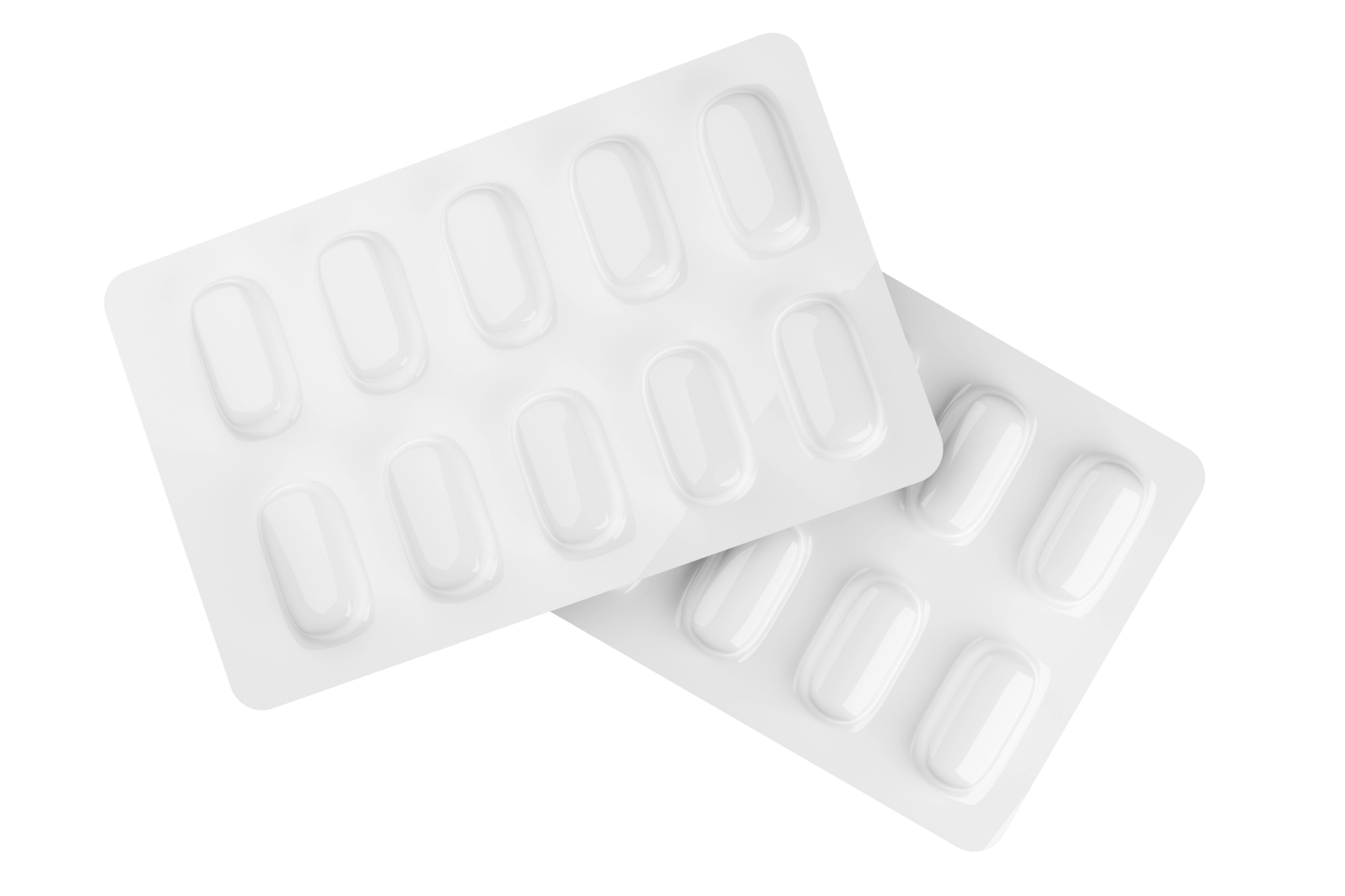 Clear thermoformed blister pack with molded cavities