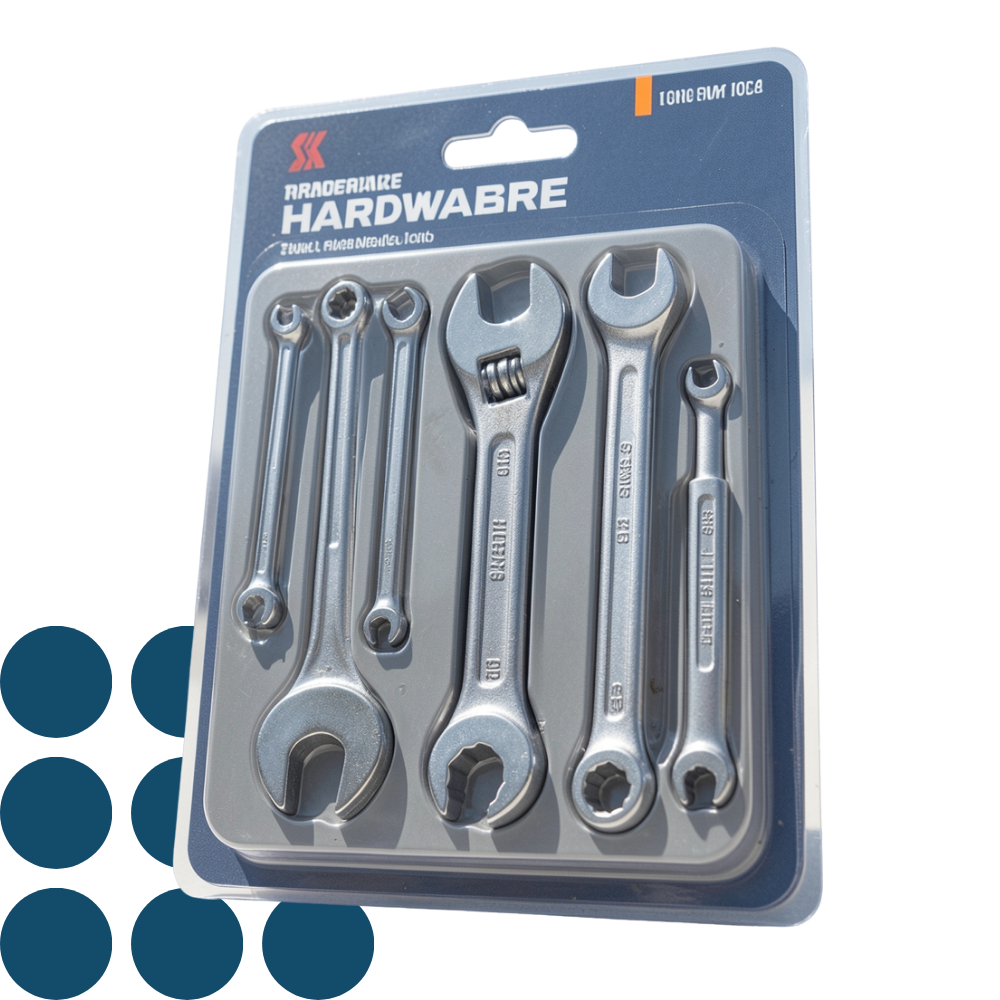 Tool set sealed in thermoformed blister packaging