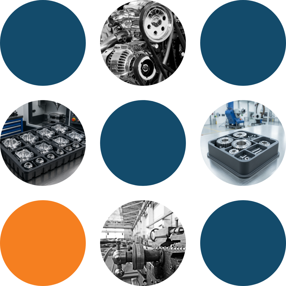 Precision machining operations and thermoformed tray packaging