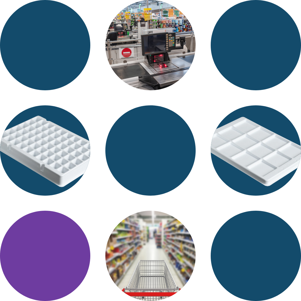 Retail store display and thermoformed tray molds for packaging